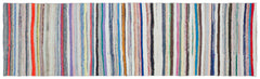 Girit Bej Çizgili Yün El Dokuma Halısı 122 x 415 Apex Unique