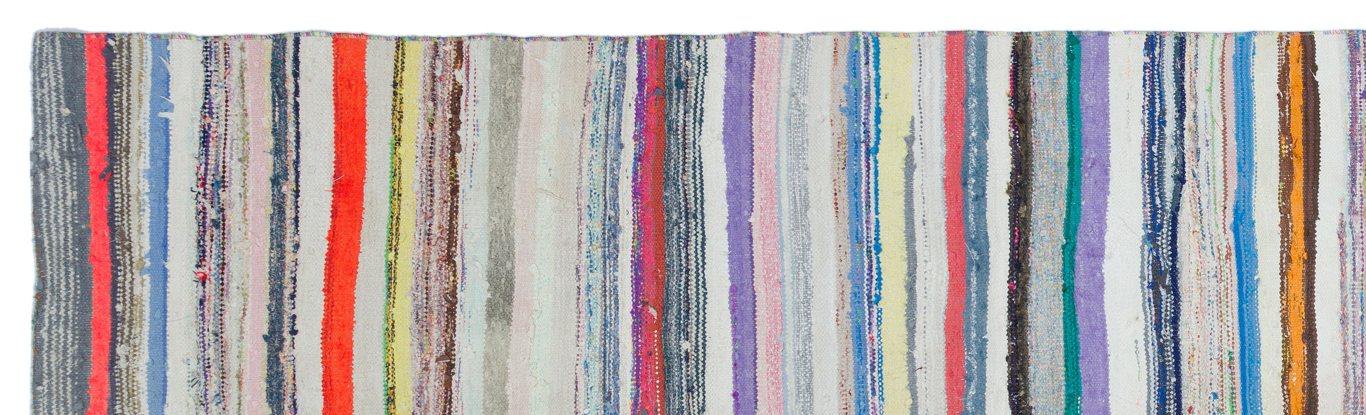 Girit Bej Çizgili Yün El Dokuma Halısı 122 x 415 Apex Unique