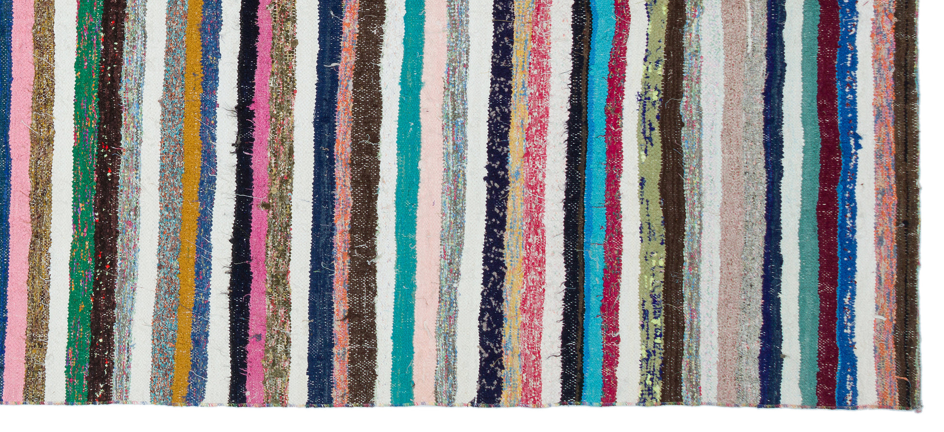 Girit Bej Çizgili Yün El Dokuma Halısı 151 x 338 Apex Unique