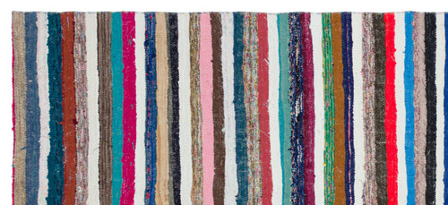 Girit Bej Çizgili Yün El Dokuma Halısı 151 x 338 Apex Unique