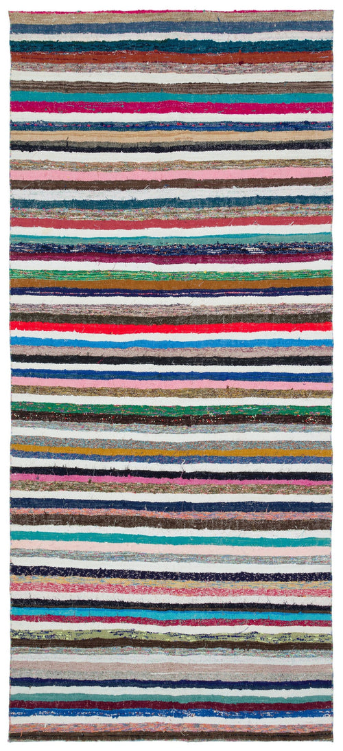 Girit Bej Çizgili Yün El Dokuma Halısı 151 x 338 Apex Unique