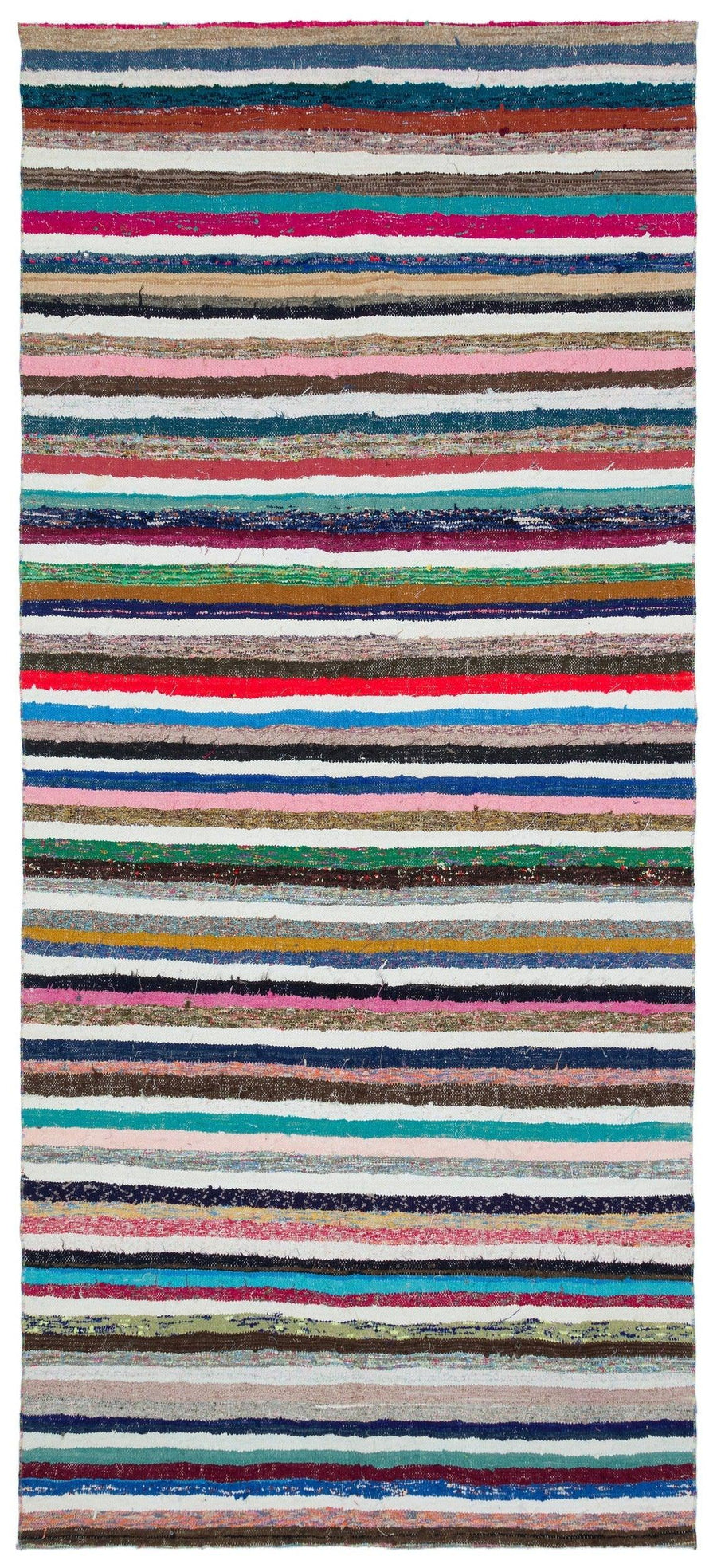 Mehrfarbiger Woll-Läufer mit modernen Streifen 151x338 cm – im Flur