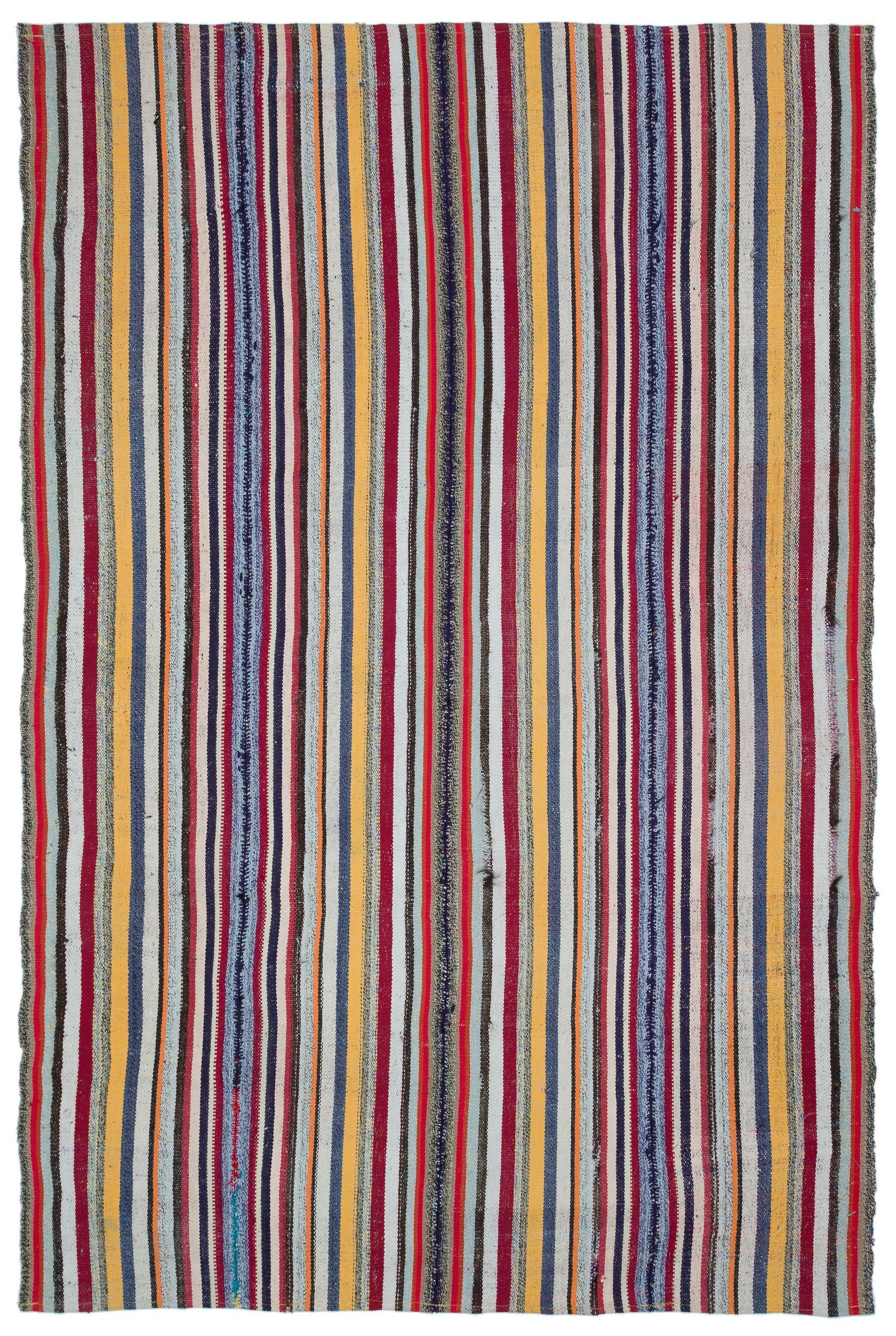 Girit Bej Çizgili Yün El Dokuma Halısı 192 x 294 Apex Unique