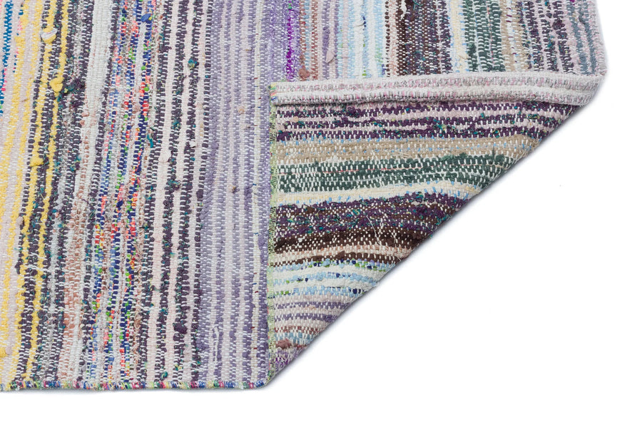 Bej Bohem Çizgili Yün Halı 135x330