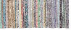 Girit Bej Çizgili Yün El Dokuma Halısı 135 x 330 Apex Unique