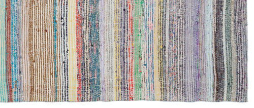 Girit Bej Çizgili Yün El Dokuma Halısı 135 x 330 Apex Unique