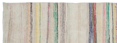 Girit Bej Çizgili Yün El Dokuma Halısı 135 x 377 Apex Unique