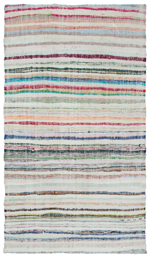 Girit Bej Çizgili Yün El Dokuma Halısı 160 x 284 Apex Unique