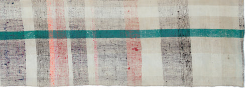 Girit Bej Çizgili Yün El Dokuma Halısı 125 x 365 Apex Unique