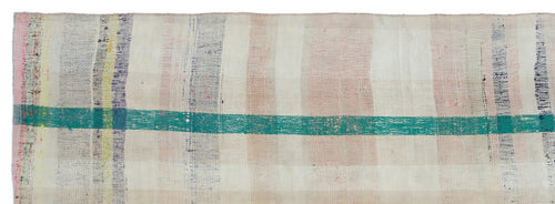 Girit Bej Çizgili Yün El Dokuma Halısı 125 x 365 Apex Unique