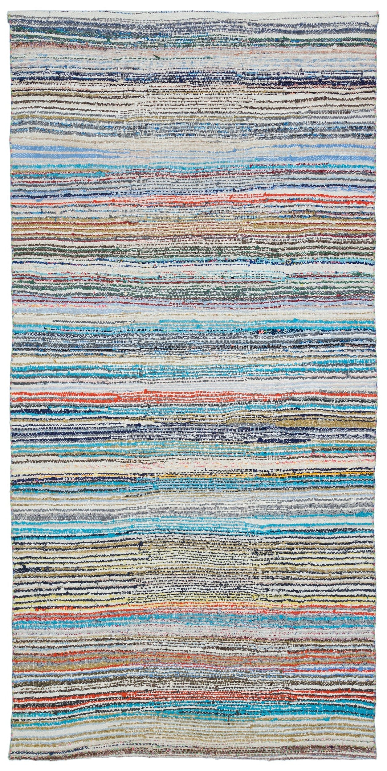 Girit Bej Çizgili Yün El Dokuma Halısı 146 x 305 Apex Unique