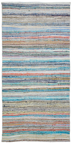 Girit Bej Çizgili Yün El Dokuma Halısı 146 x 305 Apex Unique