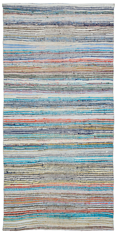 Girit Bej Çizgili Yün El Dokuma Halısı 146 x 305 Apex Unique