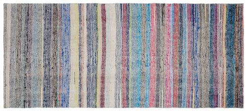 Girit Bej Çizgili Yün El Dokuma Halısı 135 x 315 Apex Unique