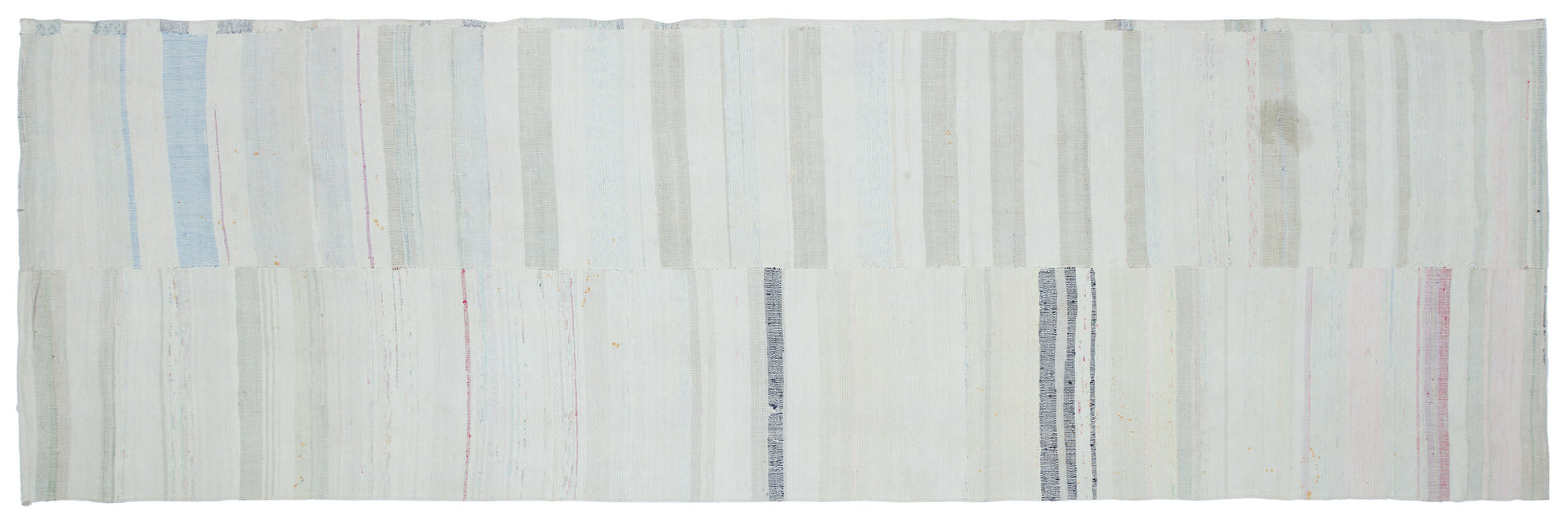 Girit Bej Çizgili Yün El Dokuma Halısı 124 x 392 Apex Unique