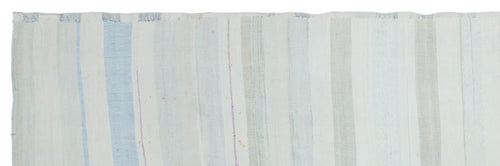 Girit Bej Çizgili Yün El Dokuma Halısı 124 x 392 Apex Unique