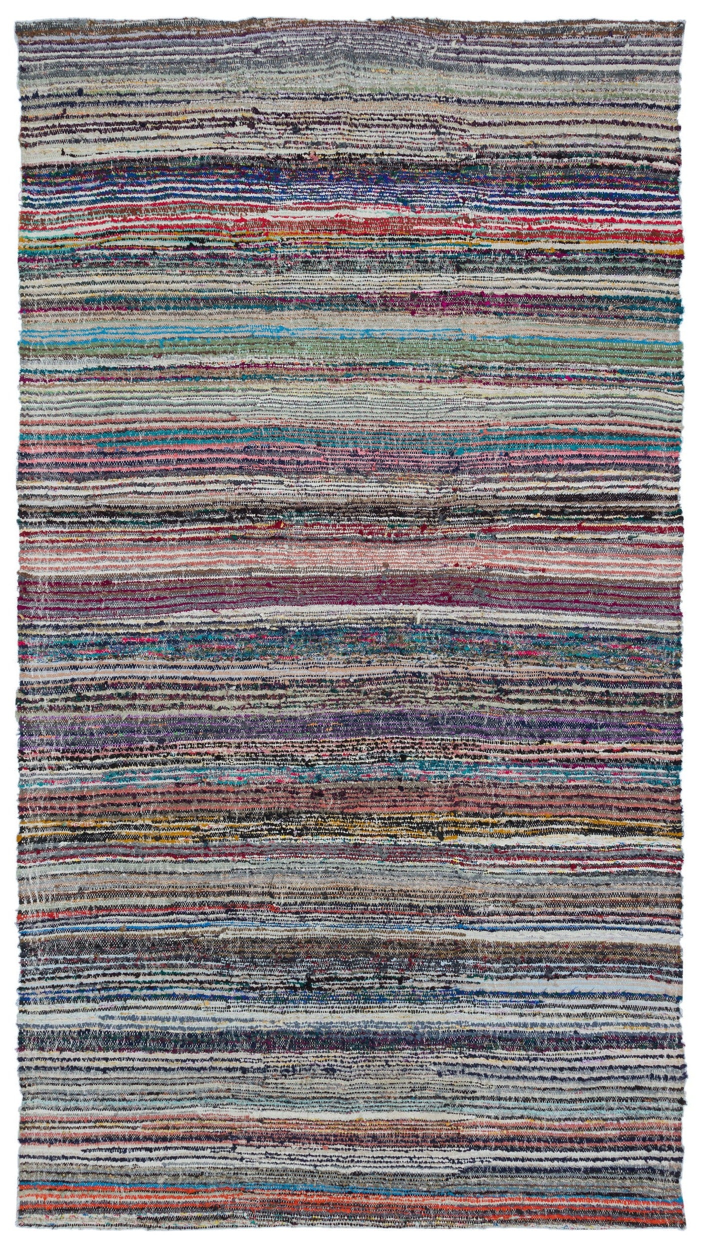 Girit Bej Çizgili Yün El Dokuma Halısı 165 x 302 Apex Unique