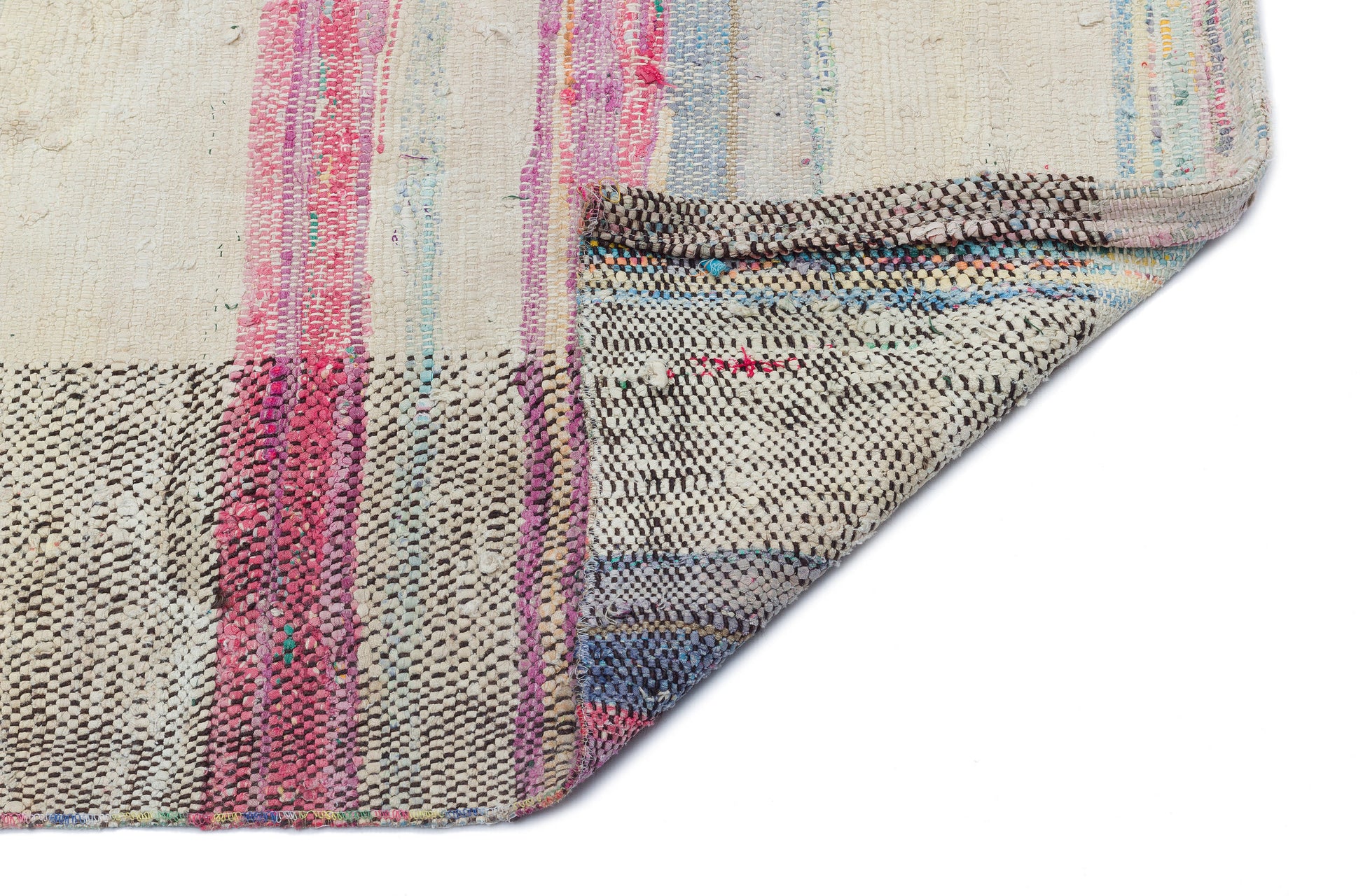 Girit Bej Çizgili Yün El Dokuma Halısı 222 x 152 Apex Unique