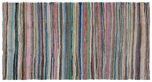 Girit Bej Çizgili Yün El Dokuma Halısı 155 x 290 Apex Unique