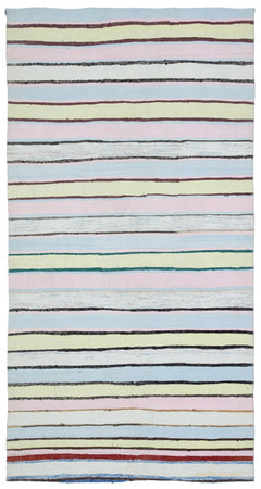 Girit Bej Çizgili Yün El Dokuma Halısı 164 x 310 Apex Unique