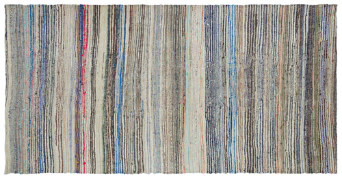 Girit Bej Çizgili Yün El Dokuma Halısı 150 x 296 Apex Unique