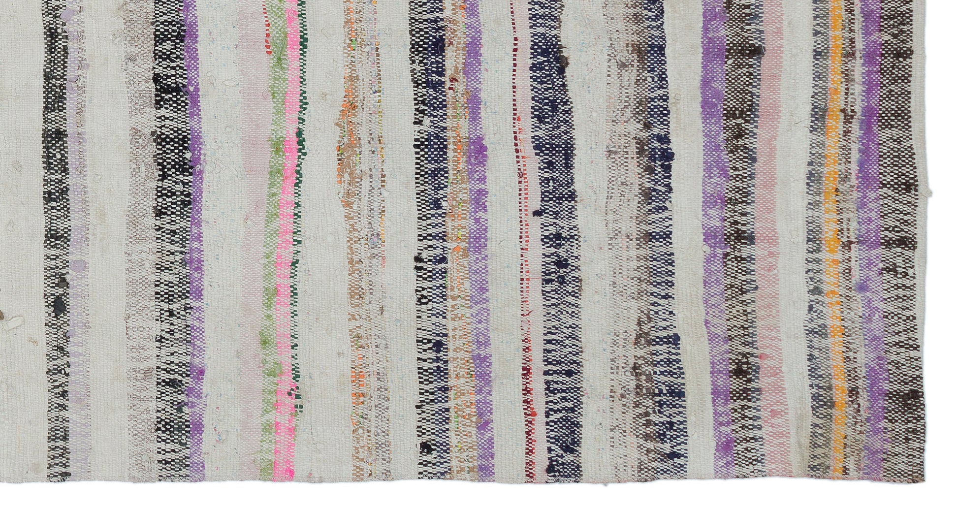 Girit Bej Çizgili Yün El Dokuma Halısı 128 x 255 Apex Unique