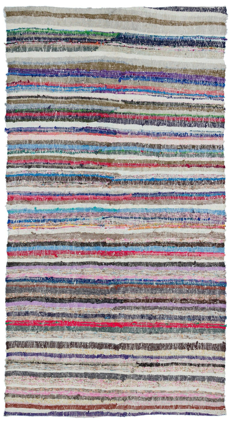 Multicolor Striped Flatweave Kilim Rug 160x285 cm (5'3" x 9'4") – in the hallway