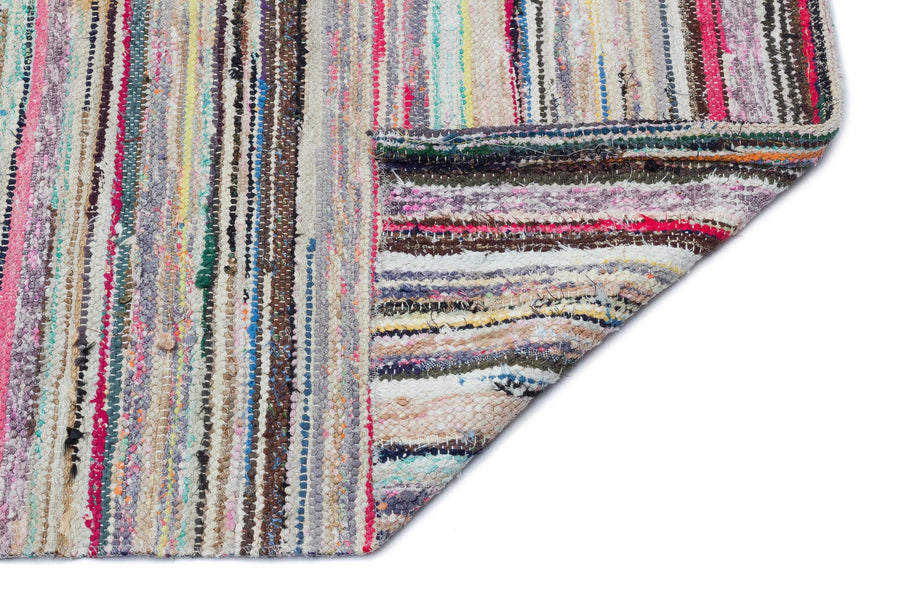 Bej Bohem Eskitme Yün Halı 125x267