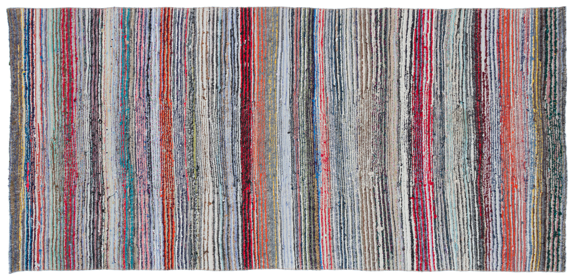 Girit Bej Çizgili Yün El Dokuma Halısı 137 x 292 Apex Unique