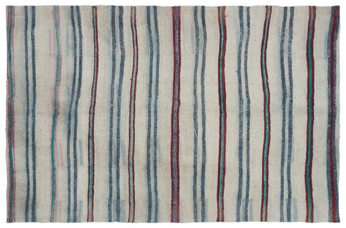 Girit Bej Çizgili Yün El Dokuma Halısı 164 x 255 Apex Unique