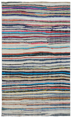 Girit Bej Çizgili Yün El Dokuma Halısı 166 x 278 Apex Unique