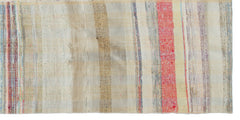 Girit Bej Çizgili Yün El Dokuma Halısı 142 x 291 Apex Unique
