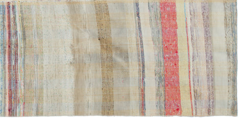 Girit Bej Çizgili Yün El Dokuma Halısı 142 x 291 Apex Unique