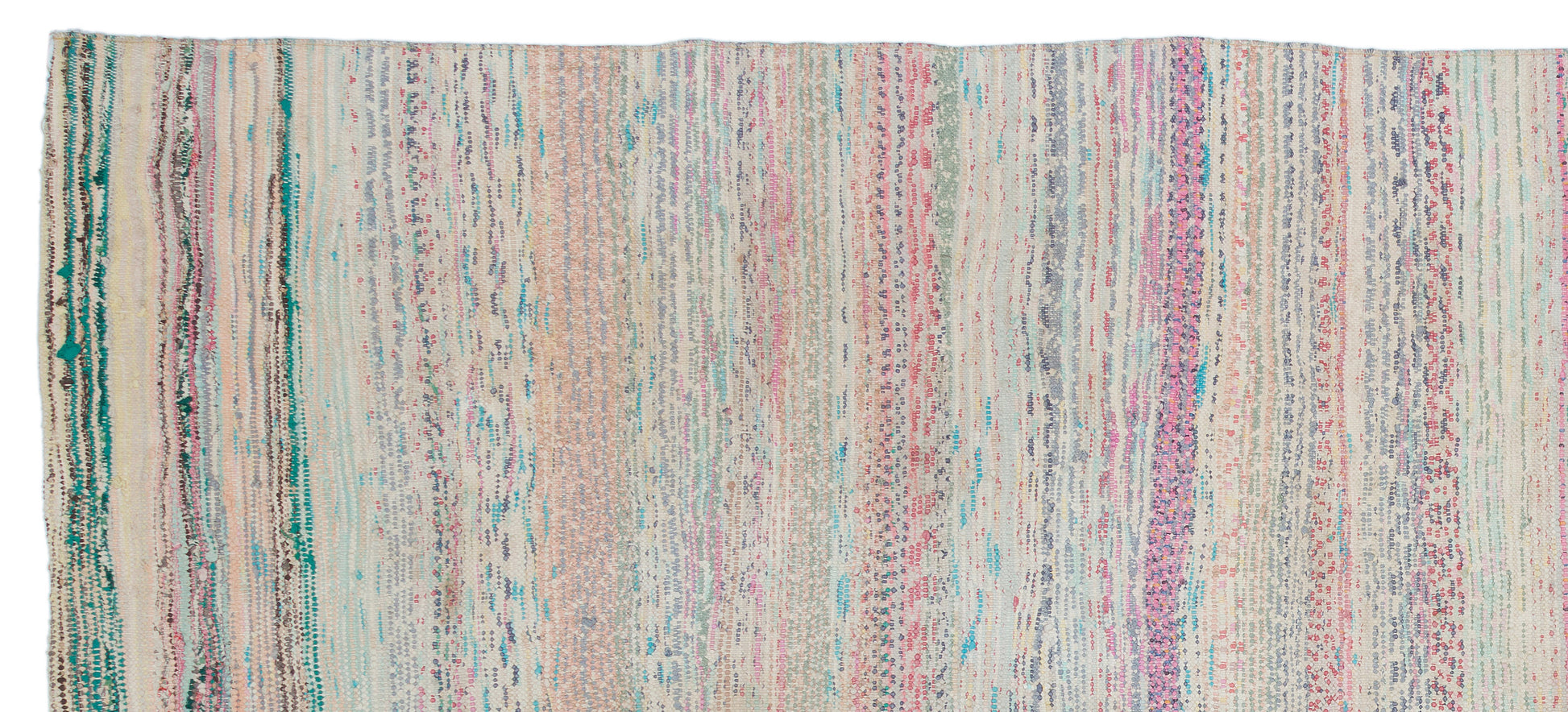 Girit Bej Çizgili Yün El Dokuma Halısı 145 x 328 Apex Unique