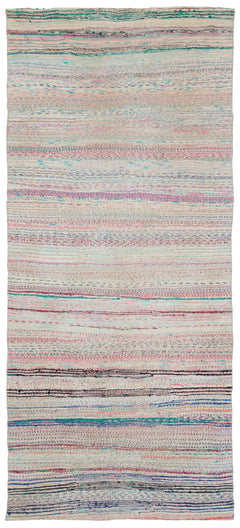 Girit Bej Çizgili Yün El Dokuma Halısı 145 x 328 Apex Unique