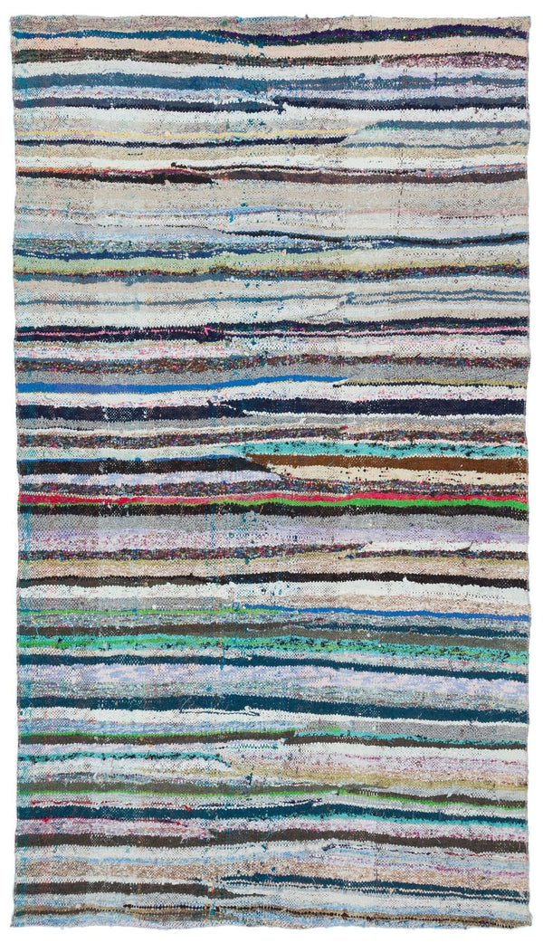 Bej Bohem Çizgili Yün Halı 148x263