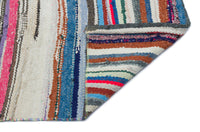 Tapis en laine tissé à la main multicolore, à rayures ethniques, 160x195 cm