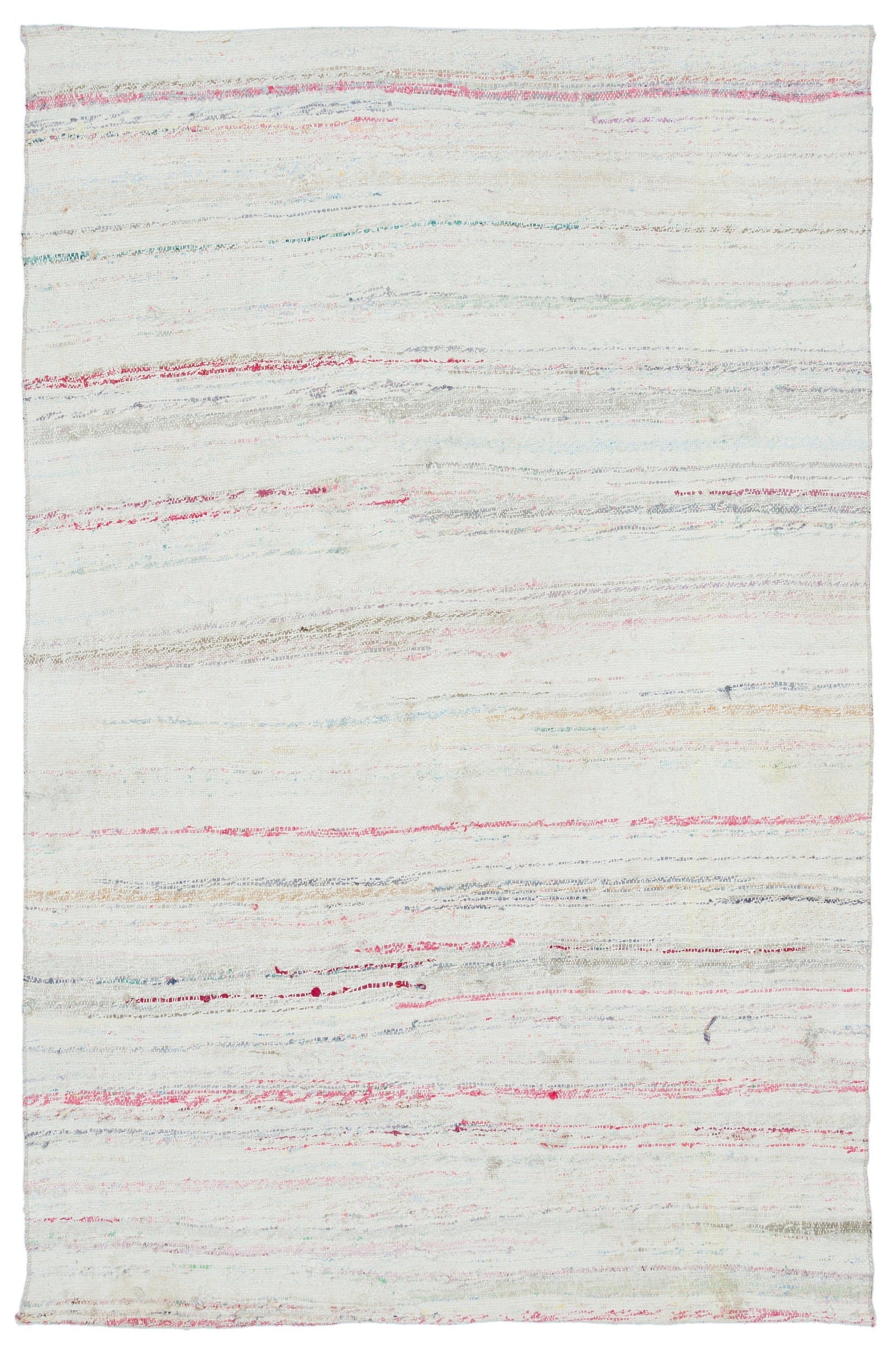 Girit Bej Çizgili Yün El Dokuma Halısı 155 x 241 Apex Unique