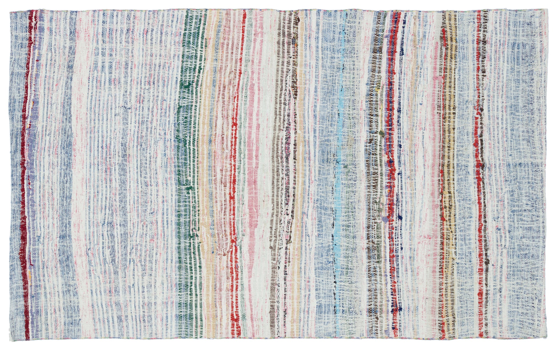 Girit Beyaz Çizgili Yün El Dokuma Halısı 141 x 234 Apex Unique