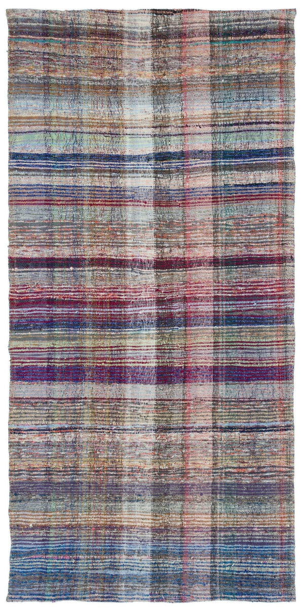 Bej Bohem Çizgili Yün Halı 162x341
