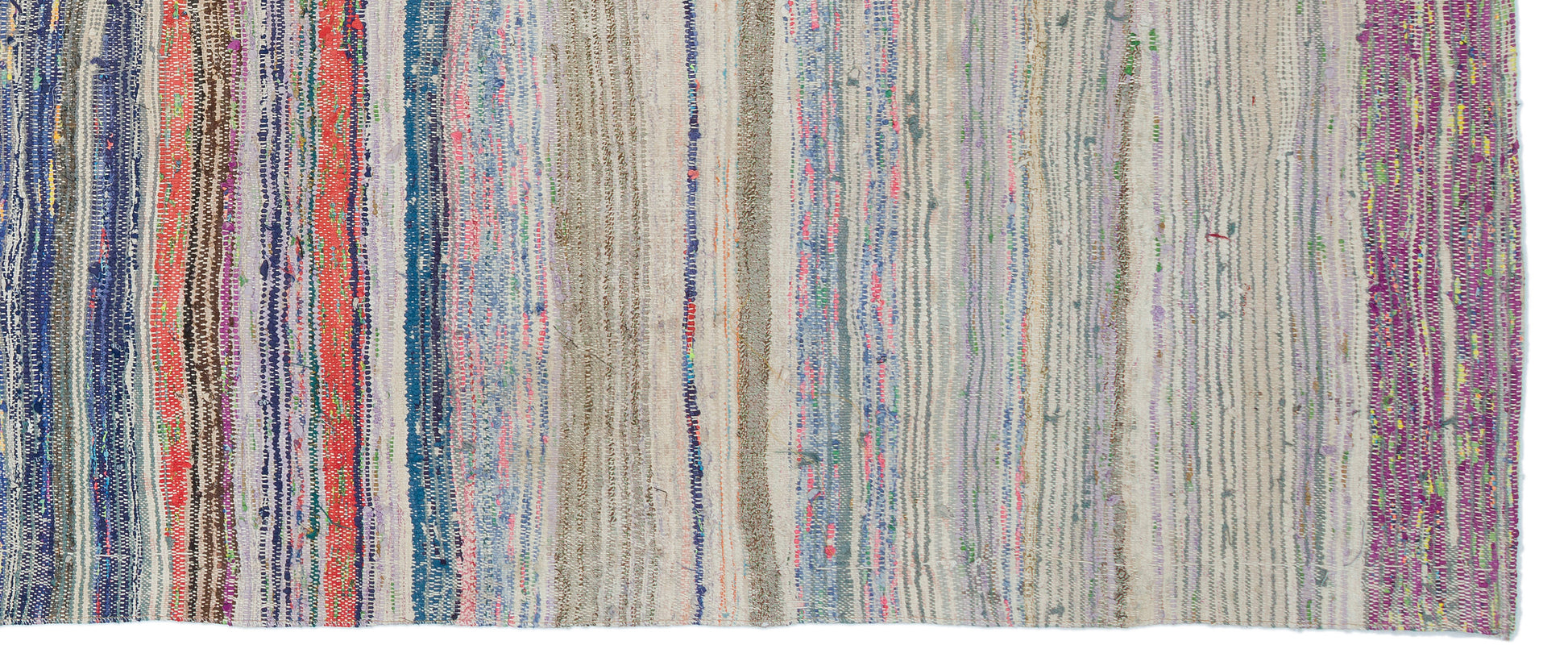 Girit Bej Çizgili Yün El Dokuma Halısı 132 x 321 Apex Unique