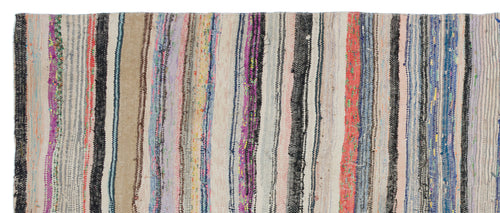 Girit Bej Çizgili Yün El Dokuma Halısı 132 x 321 Apex Unique