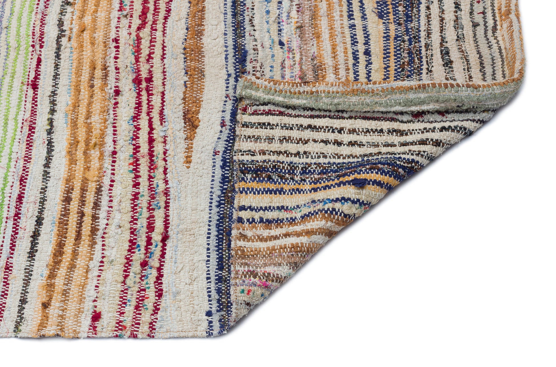 Girit Bej Çizgili Yün El Dokuma Halısı 166 x 383 Apex Unique