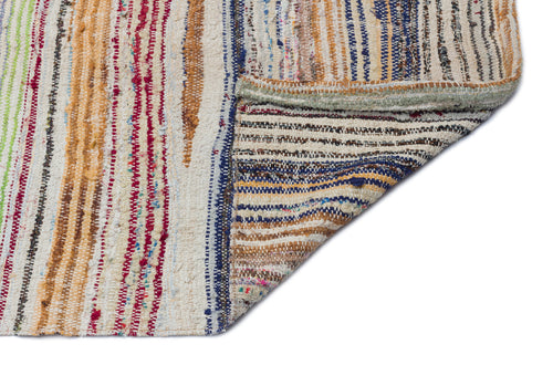 Girit Bej Çizgili Yün El Dokuma Halısı 166 x 383 Apex Unique