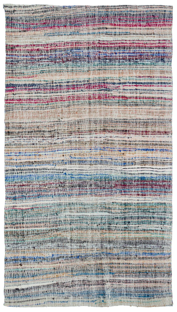 Bej Bohem Çizgili Yün Halı 165x300
