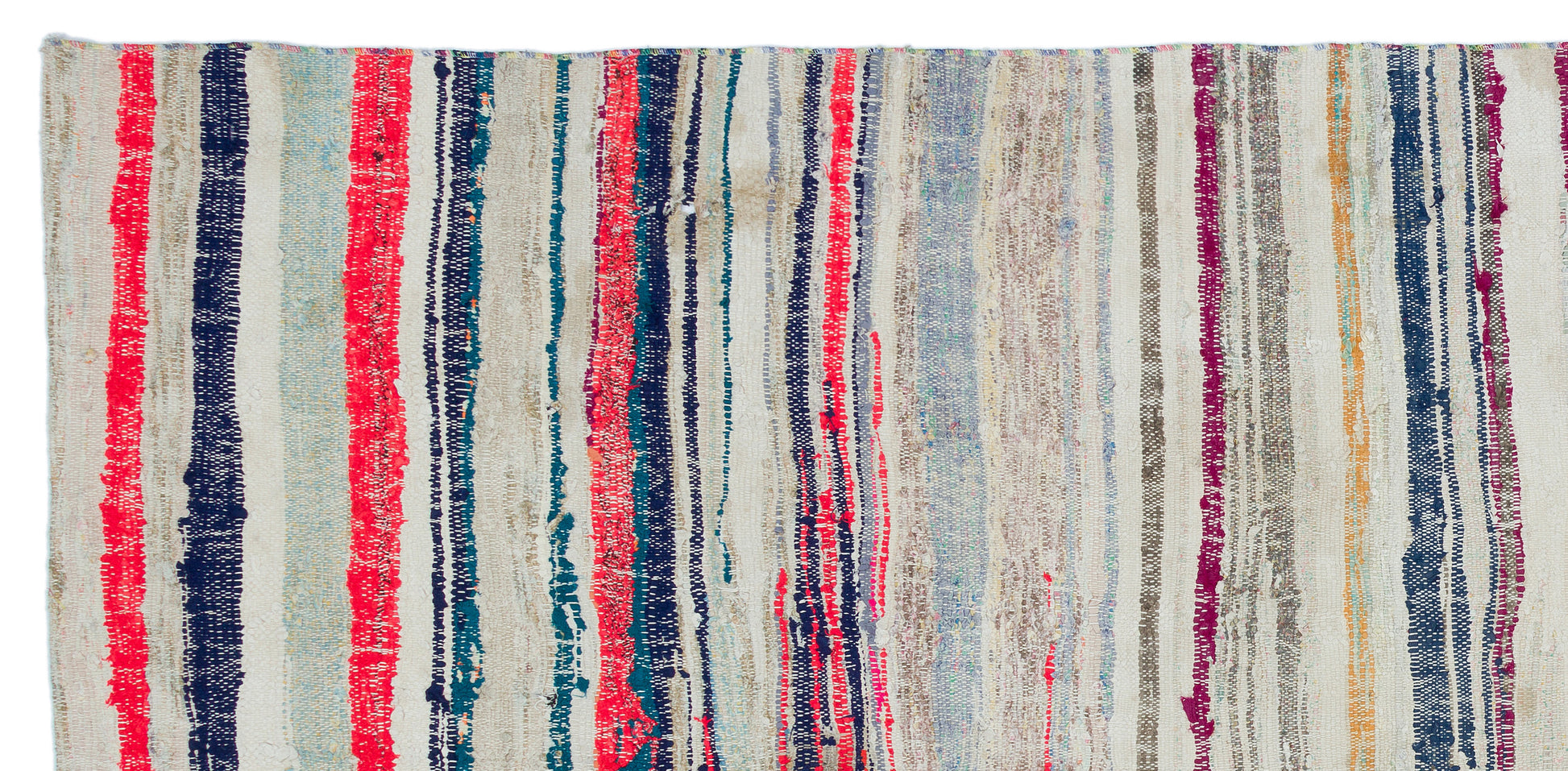 Girit Bej Çizgili Yün El Dokuma Halısı 142 x 295 Apex Unique