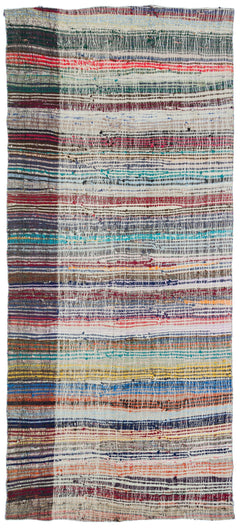 Girit Bej Çizgili Yün El Dokuma Halısı 147 x 330 Apex Unique