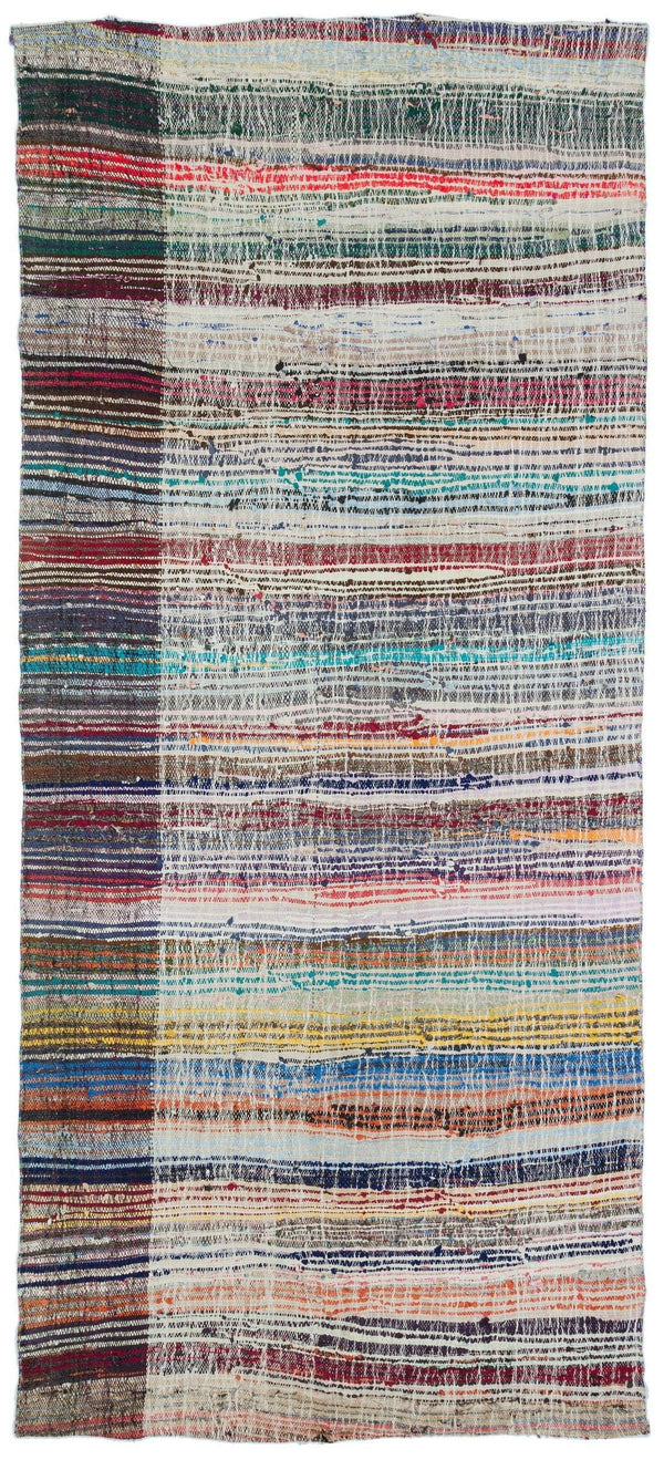 Bej Bohem Geometrik Yün Halı 147x330