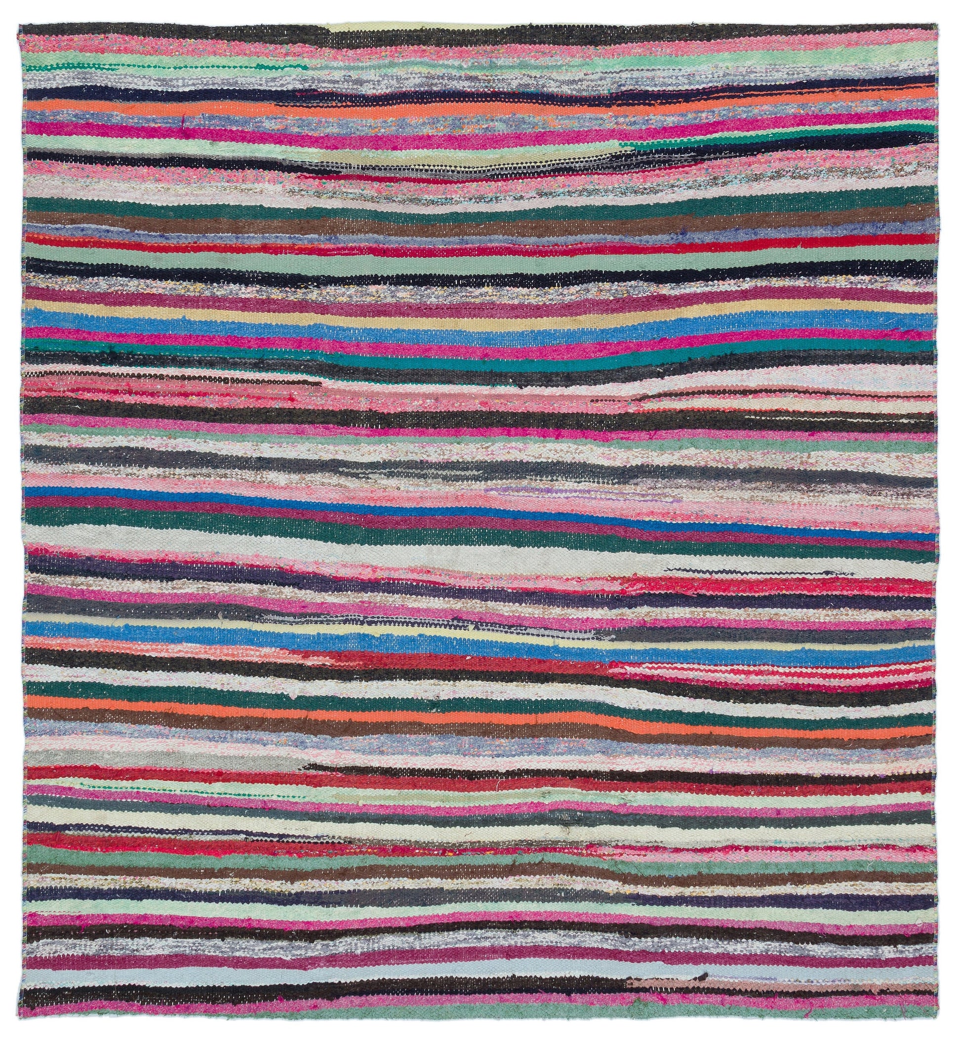 Girit Bej Çizgili Yün El Dokuma Halısı 164 x 175 Apex Unique