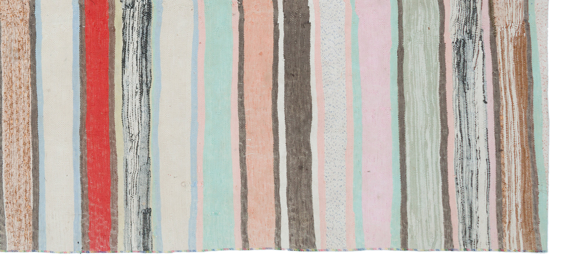 Girit Bej Çizgili Yün El Dokuma Halısı 148 x 331 Apex Unique